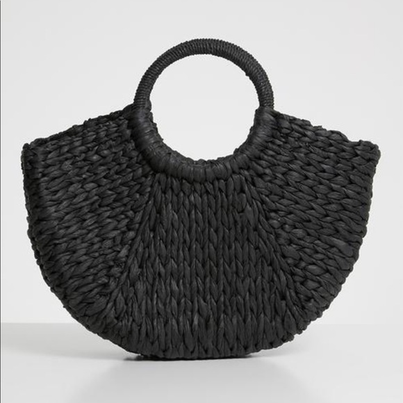 Zara Handbags - Zara Black Straw Bag
